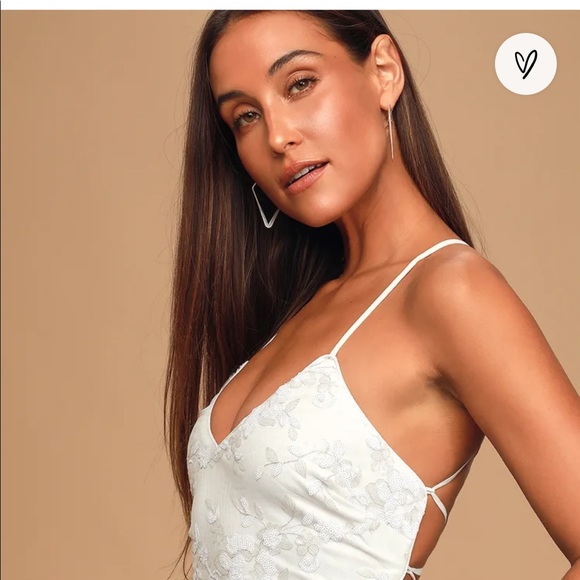 LULUs white sparkly maxi backless dress. - Picture 4 of 8